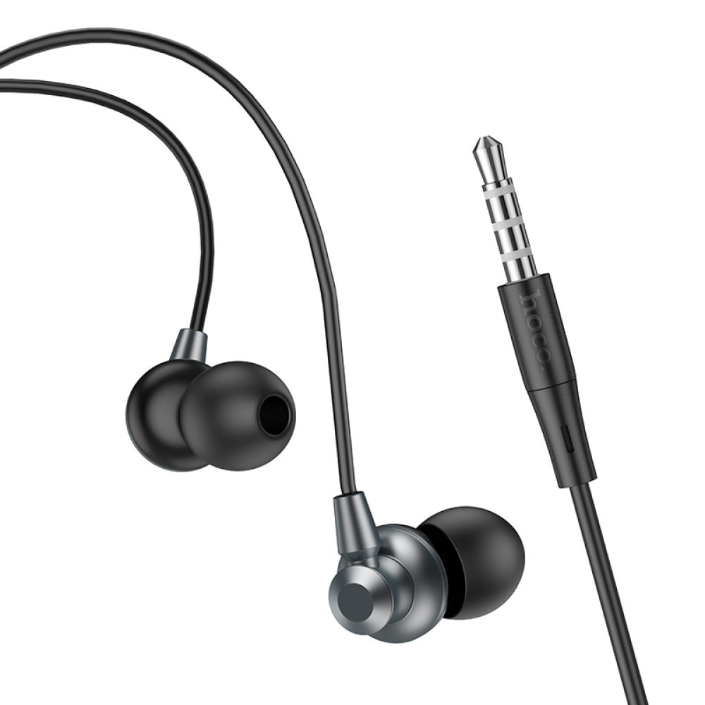 Навушники Hoco M98 Delighted metal universal 3.5mm (Сірий)-2
