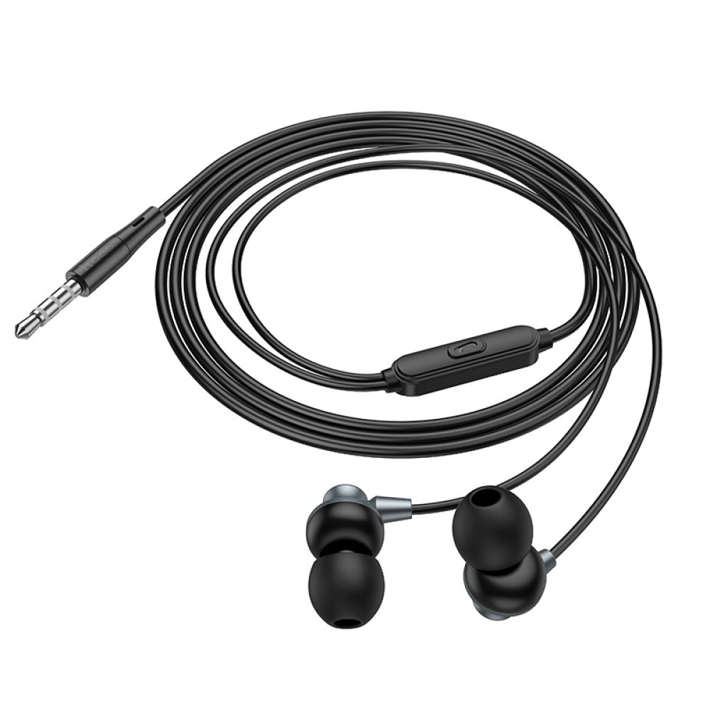 Навушники Hoco M98 Delighted metal universal 3.5mm (Сірий)-3