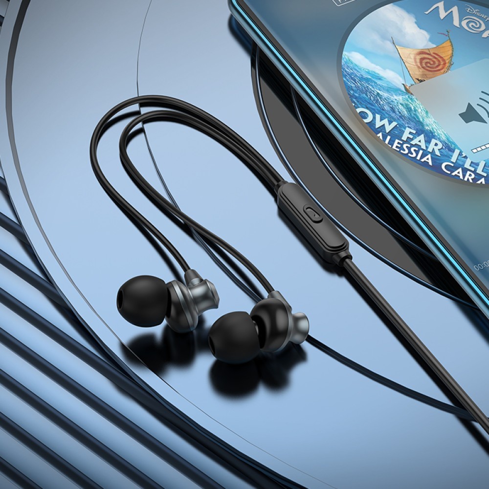 Навушники Hoco M98 Delighted metal universal 3.5mm (Сірий)-4