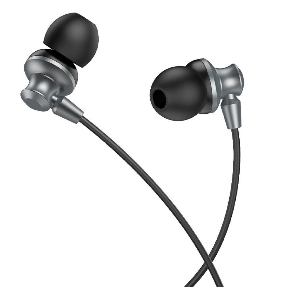 Навушники Hoco M98 Delighted metal universal 3.5mm (Сірий)-1