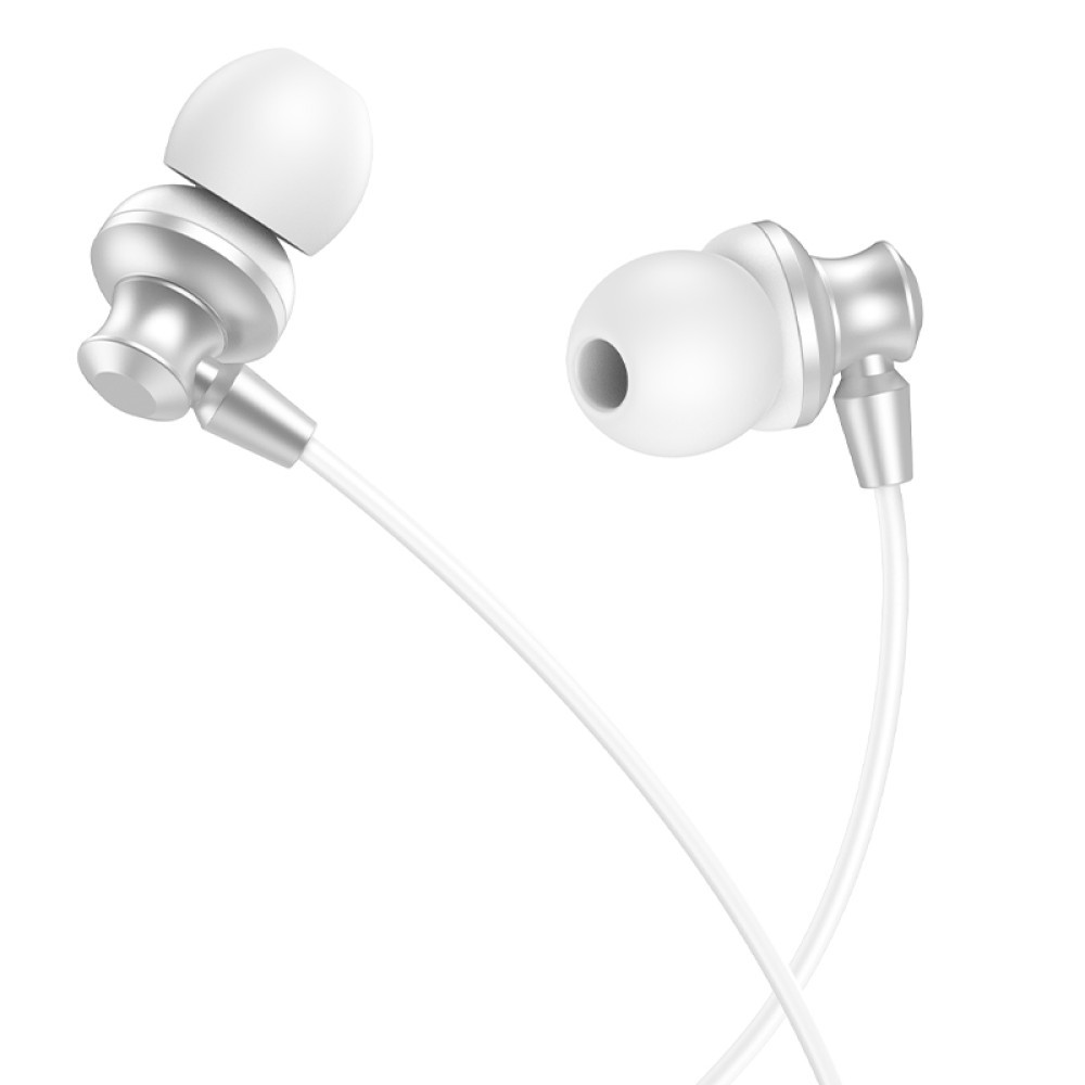 Навушники Hoco M98 Delighted metal universal 3.5mm (Срібний)-1