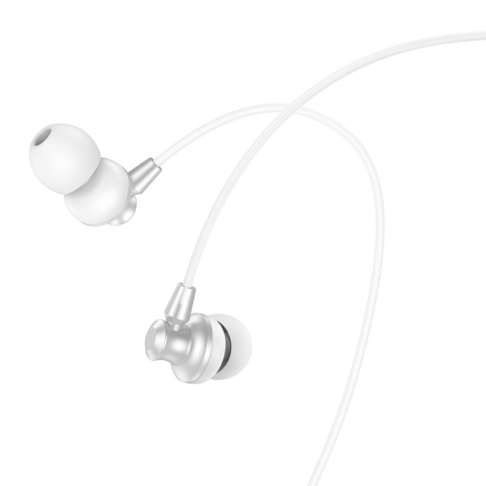 Навушники Hoco M98 Delighted metal universal 3.5mm (Срібний)-2