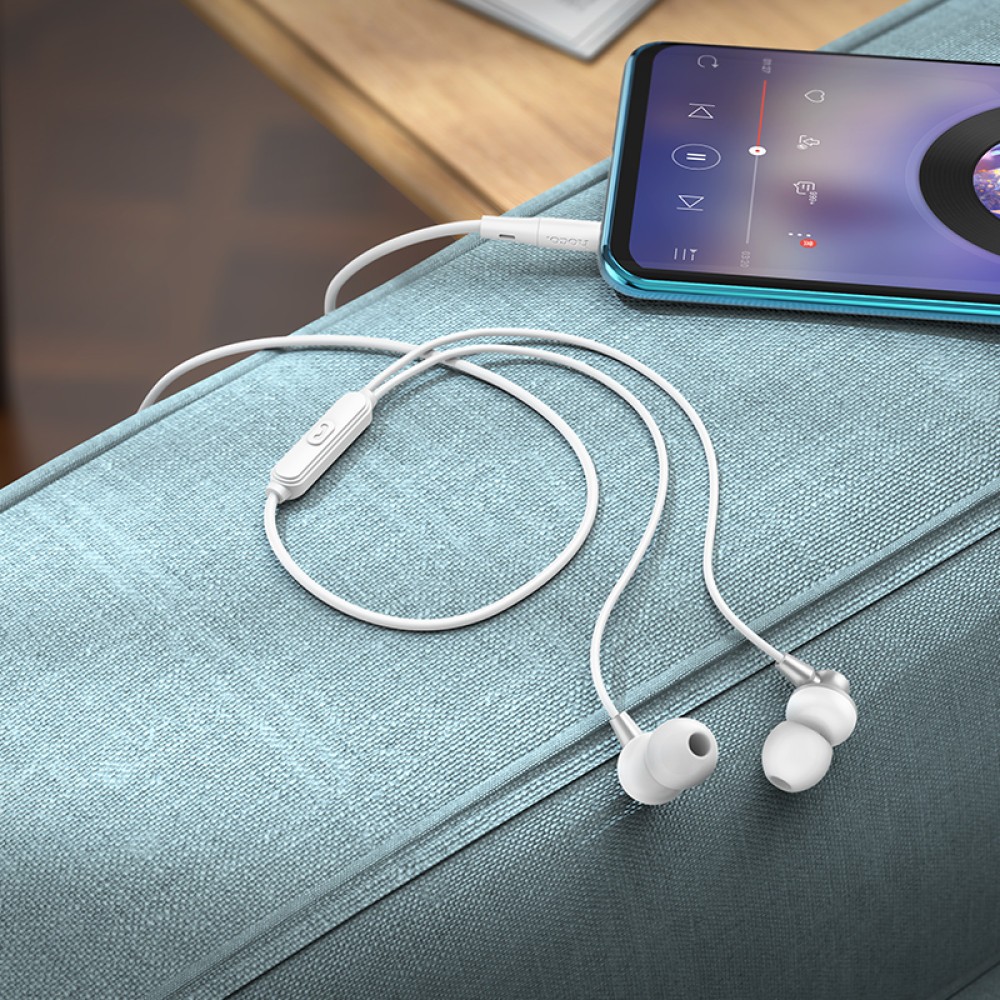 Навушники Hoco M98 Delighted metal universal 3.5mm (Срібний)-3