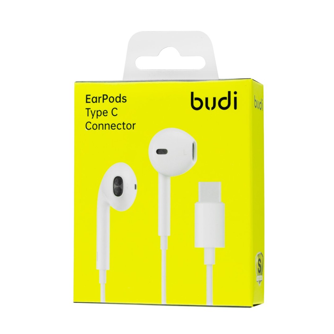 Провідні навушники M8JEP20T Budi Earphone EP20T Type-C  (White)-0