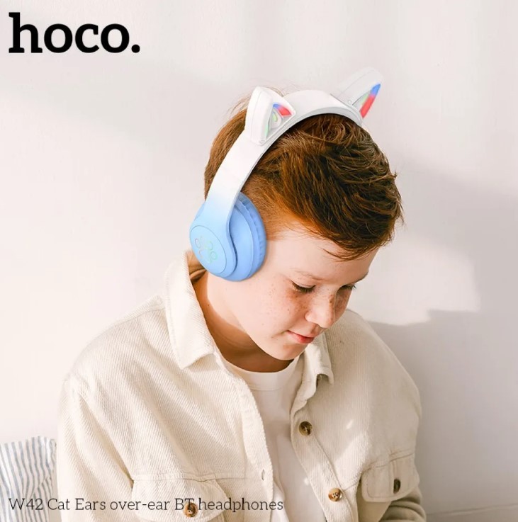 Навушники накладні HOCO W42 Cat Ears Crystal Blue-3