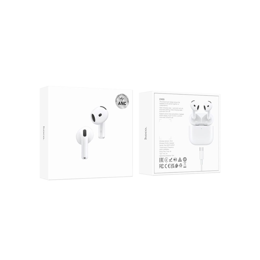 Навушники Bluetooth Hoco EW85 True wireless ANC noise reduction BT headset White-0