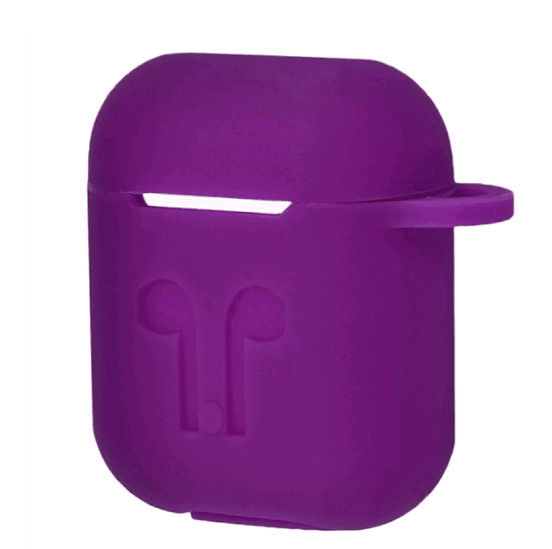 Чохол для AirPods Silicone Case Logo + карабін (Ultra violet)-0