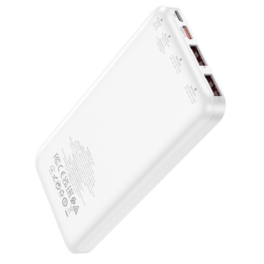 Power Bank Hoco J101 Astute 10000mAh PD20W+QC3.0 22.5W 2USB/Micro/Type-C (Білий)-2