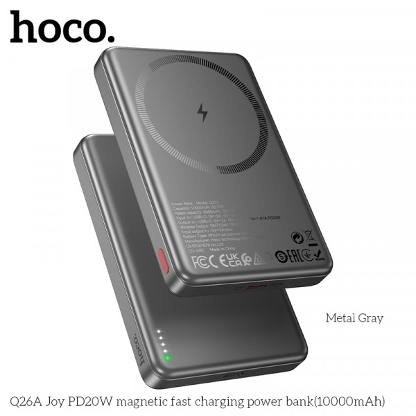 Power bank Hoco Q26A Joy PD20W 10000mAh Metal Gray-1