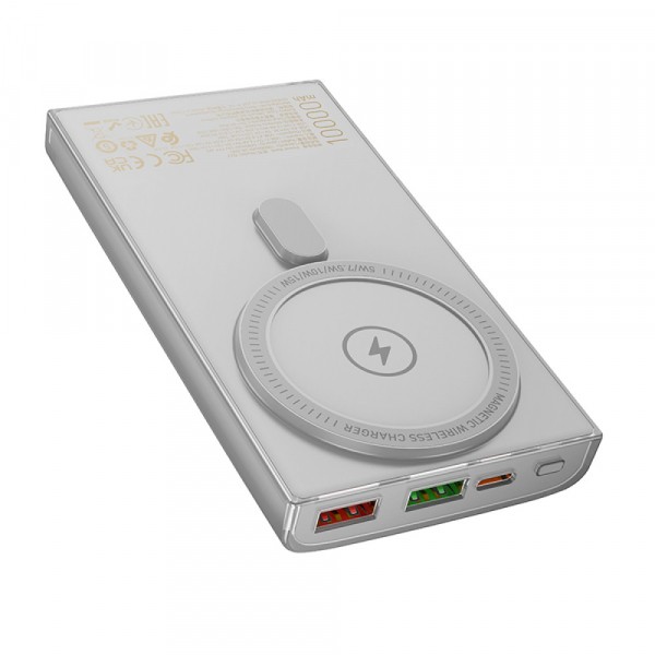 Power Bank Hoco Q22 Taurus 22.5W+PD20W magnetic fully compatible with digital displaу 10000mA Gray-1