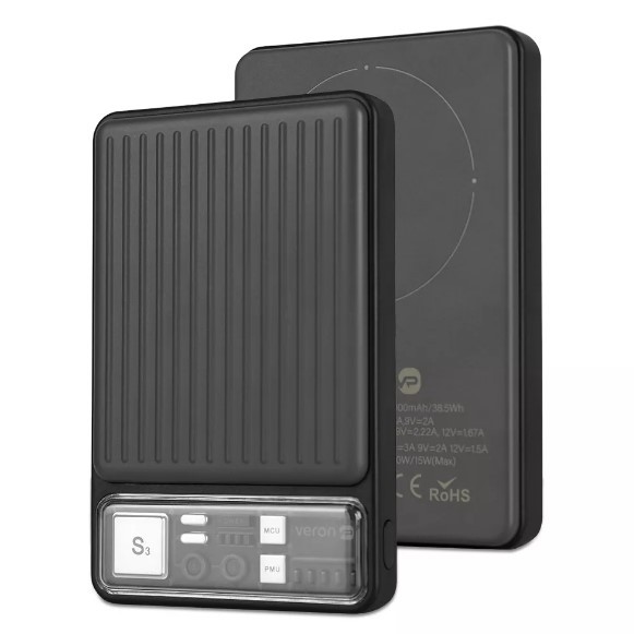 Мобільна батарея Power Bank Magsafe Veron 10000 mAh 22.5W USB C (Чорний)-0