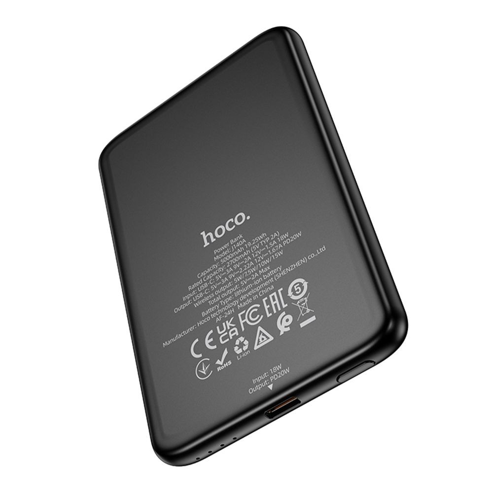 Power Bank Hoco J140A Tony PD20W ultra-thin magnetic  5000mAh (Чорний)-3