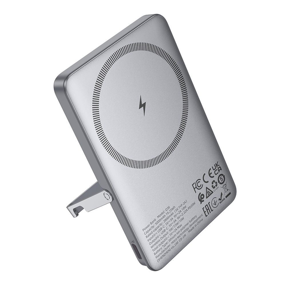 Power Bank Hoco Q36 Sunlight PD20W magnetic suction+holder 5000mAh (Сірий)-2