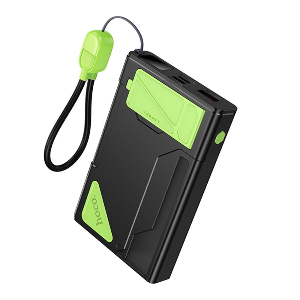 Power Bank Hoco DB83 22.5+PD20W magnetic, cable 10000mAh (Чорниий/Зелений)-4