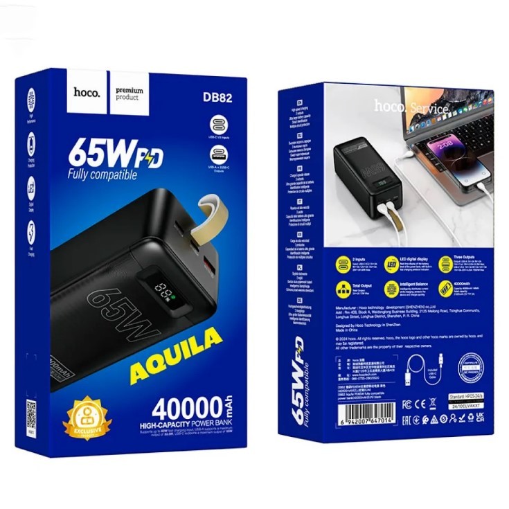 Павербанк Hoco DB82 Aquila PD65W 40 000mAh чорний-0
