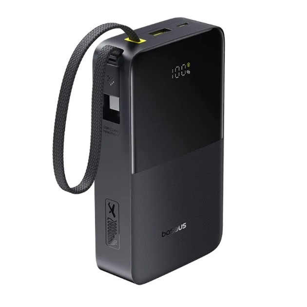 Павербанк Baseus EnerFill FC51 Bipow 2 Pro Digital Display Built-in Cable 22.5W 20 000 mAh чорний-1