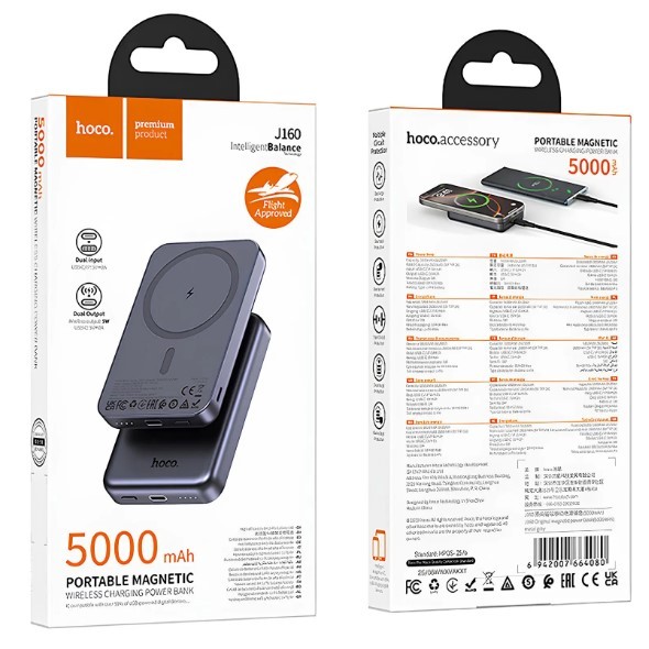 Power Bank Hoco J160 Original з БЗП 5000 mAh (Metal gray)-0