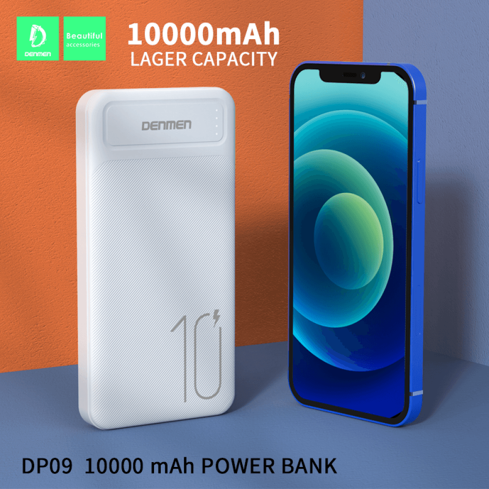 Power bank Denmen DP09 10000mAh (Білий)-0