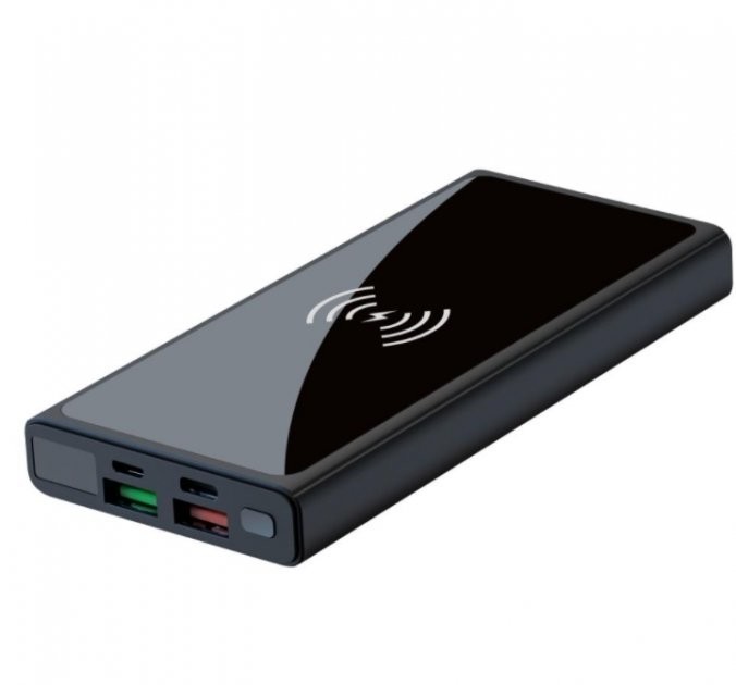 Power bank XO PR141 10000mAh PD20W+QC22.5W+WIR15W + бездротова зарядка (Чорний)-1