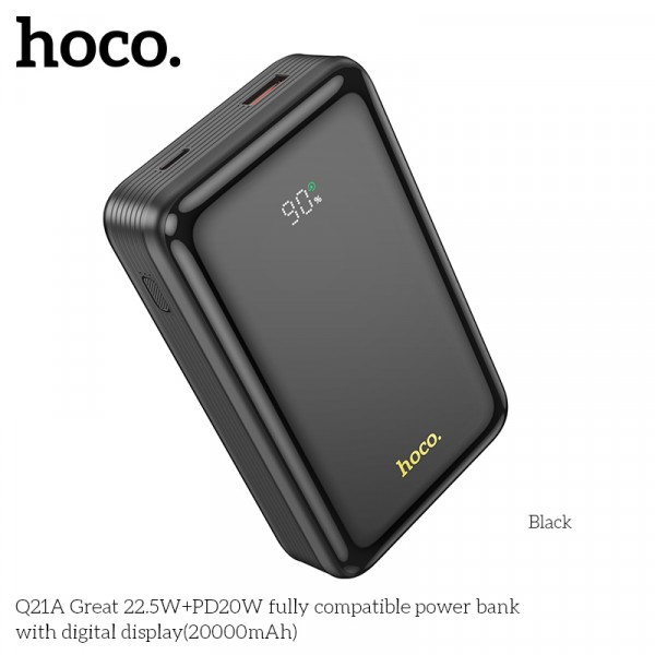 Power Bank Hoco Q21A Great 22.5W+PD20W fully compatible with digital display 20000mAh Black-1
