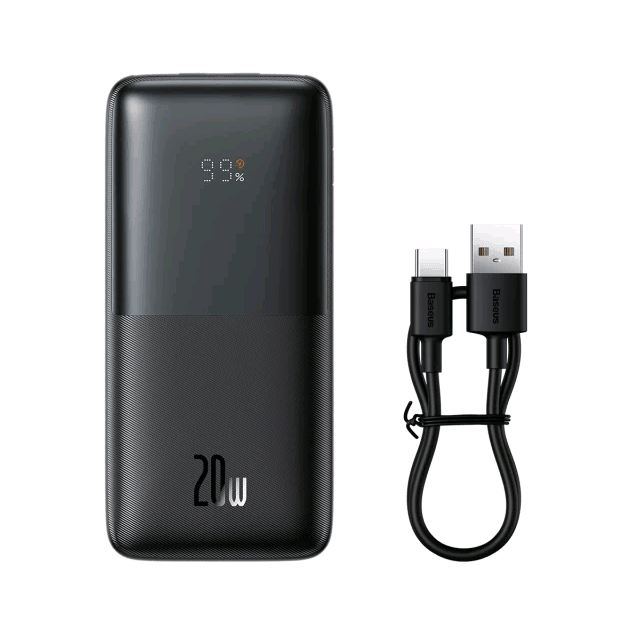 Power Bank Baseus Bipow Pro Digital Display Fast Charge 10000mAh 20W Lightning (Type-C cable) Black-1