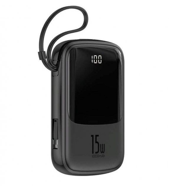 Power Bank Baseus Q pow Digital Display 3A 10000mAh (With IP Cable) Black-0