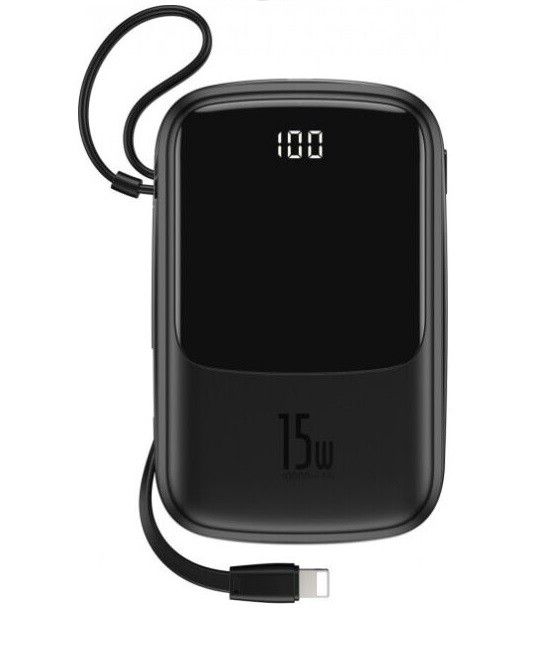 Power Bank Baseus Q pow Digital Display 3A 10000mAh (Type-C Cable) Black-0