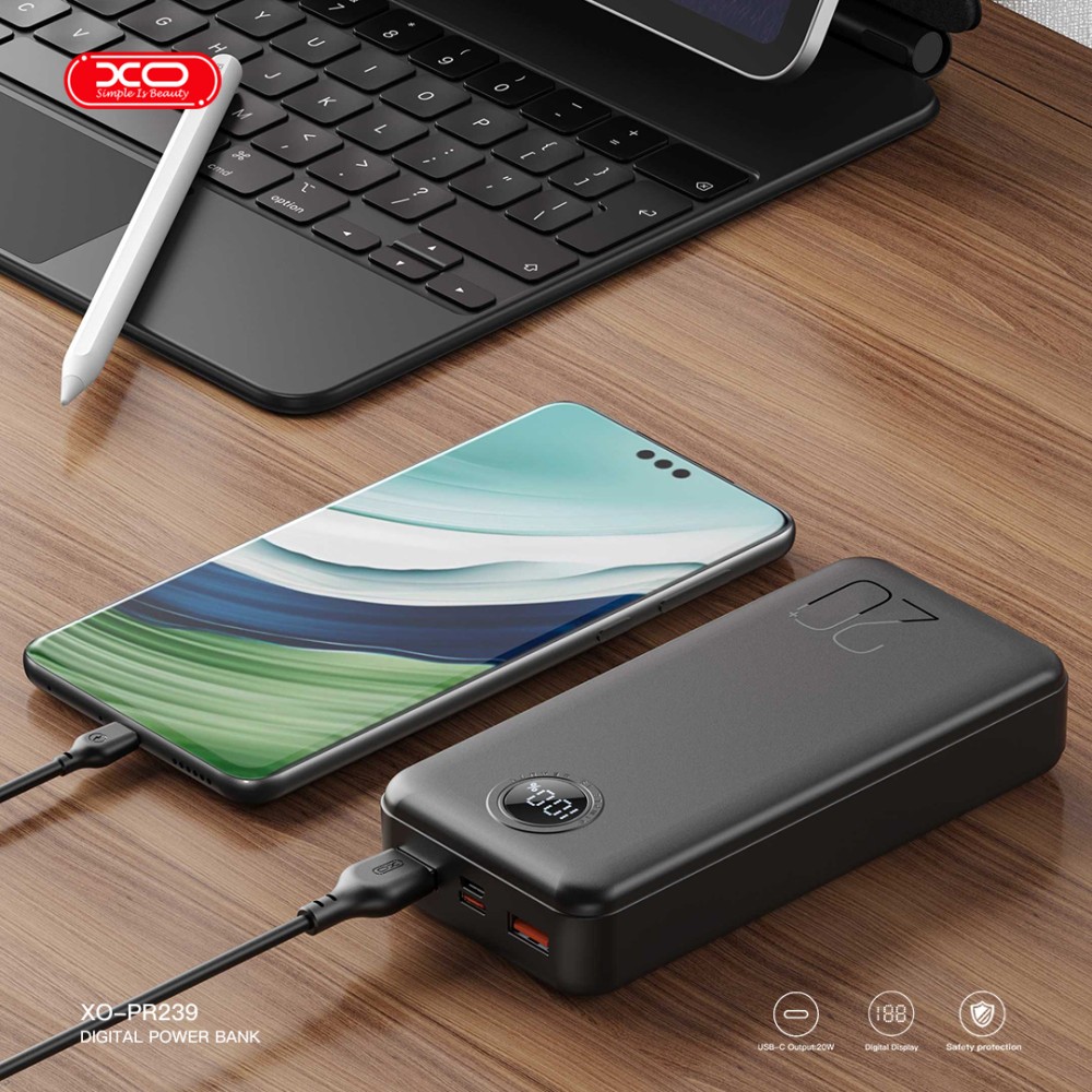 Power Bank XO PR239 20000mAh USB-C 20W/USB-A 22.5W (Чорний)-4