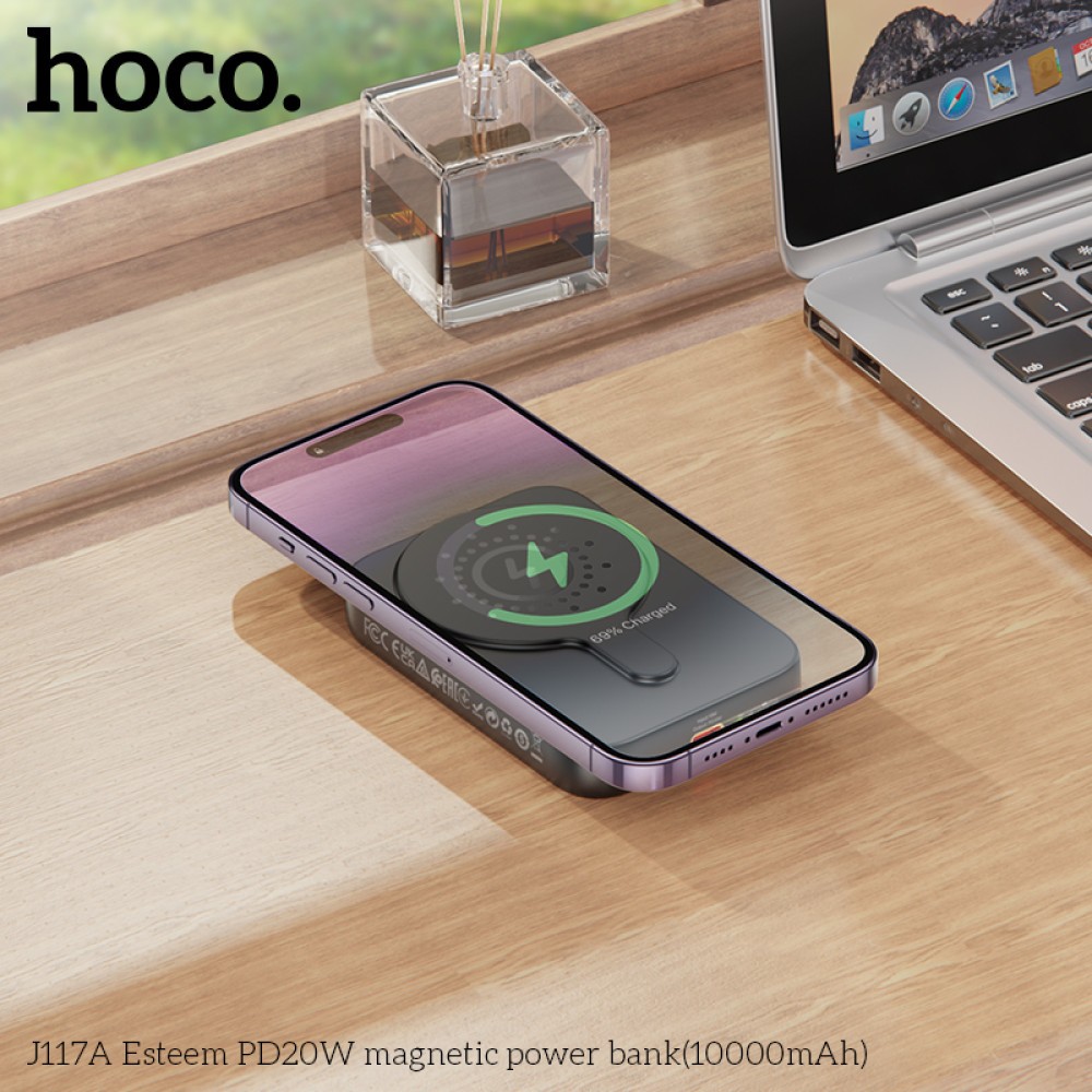 Power Bank Hoco J117A Esteem 10000 mAh PD20W (MagSafe 7.5W) (Білий)-2