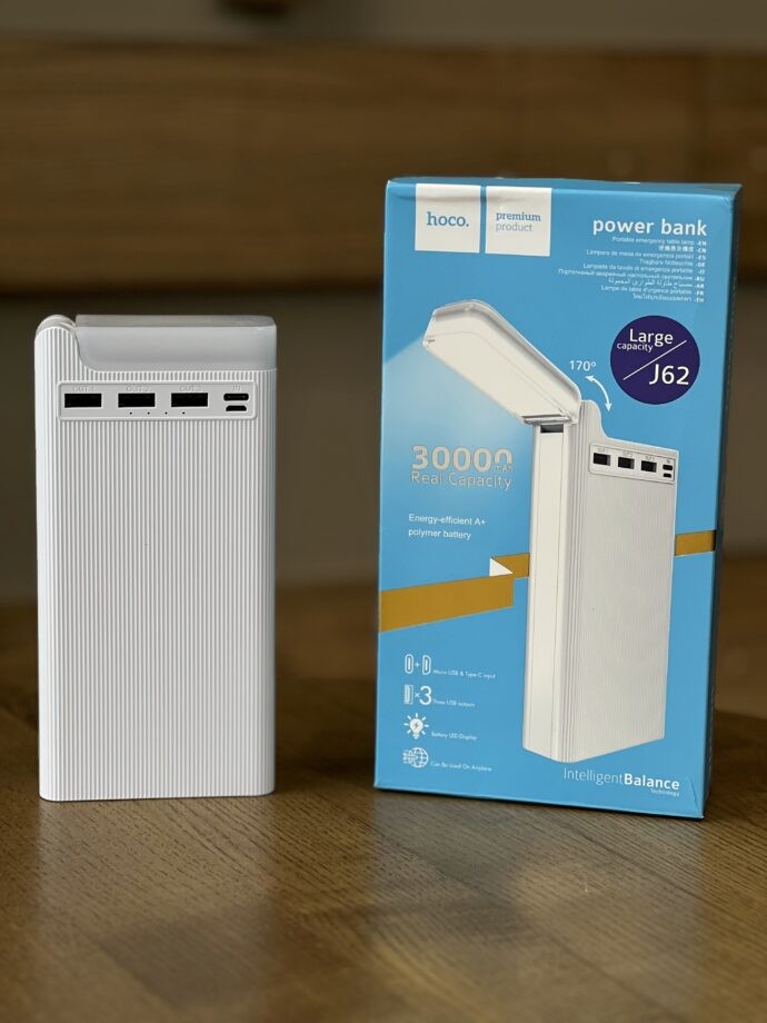 Павербанк Hoco J62 Jove table lamp 30 000mAh/LED-lamp Бiлий-0
