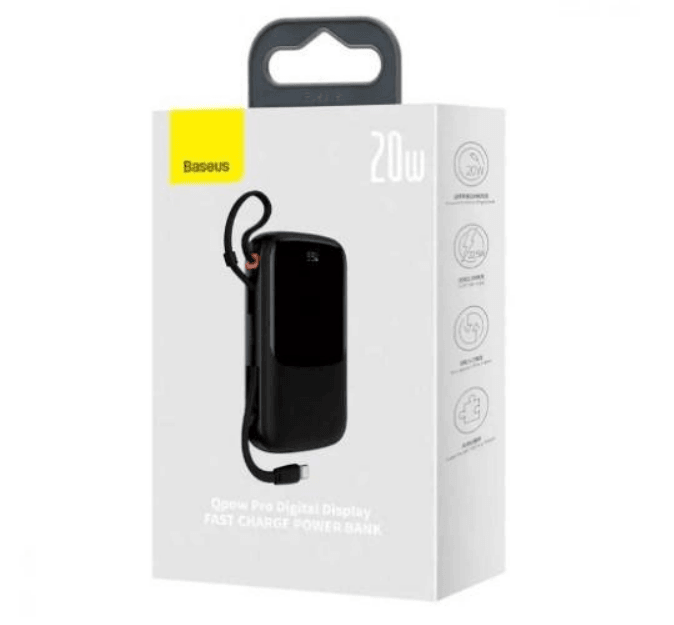 Power Bank Baseus Qpow Pro Digital Display Fast Charge Power Bank 20 000 mAh 20W iP Black-0