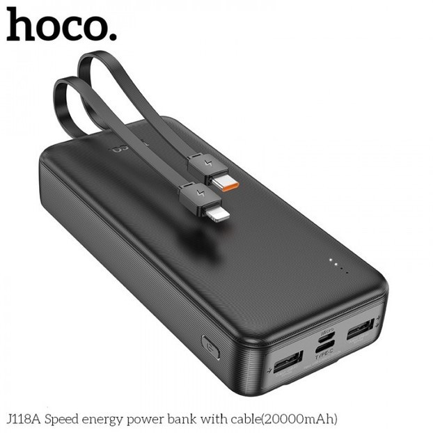 Power Bank Hoco J118A Speed energy with cable 20 000mAh Black-1