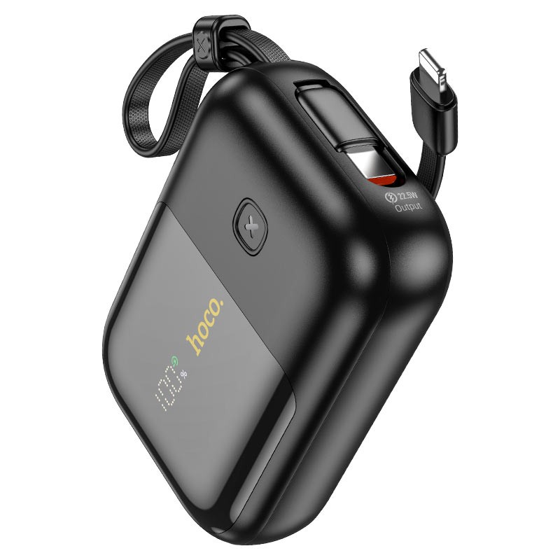 Power Bank Hoco Q20 Fountain 22.5W+PD20W fully with digital display and cable 10000mAh Black-1