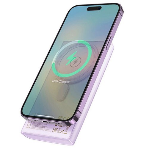 Power Bank Hoco Q22 Taurus 22.5W+PD20W magnetic fully compatible with digital displaу 10000mA Purple-2