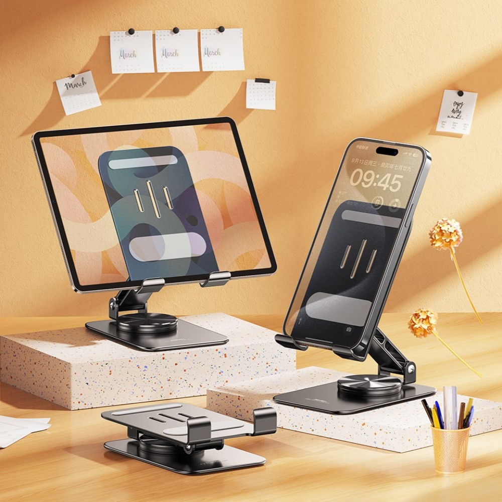 Настільна підставка Remax RM-C38 Precision Alloy Rotary (Темно-сірий)-2