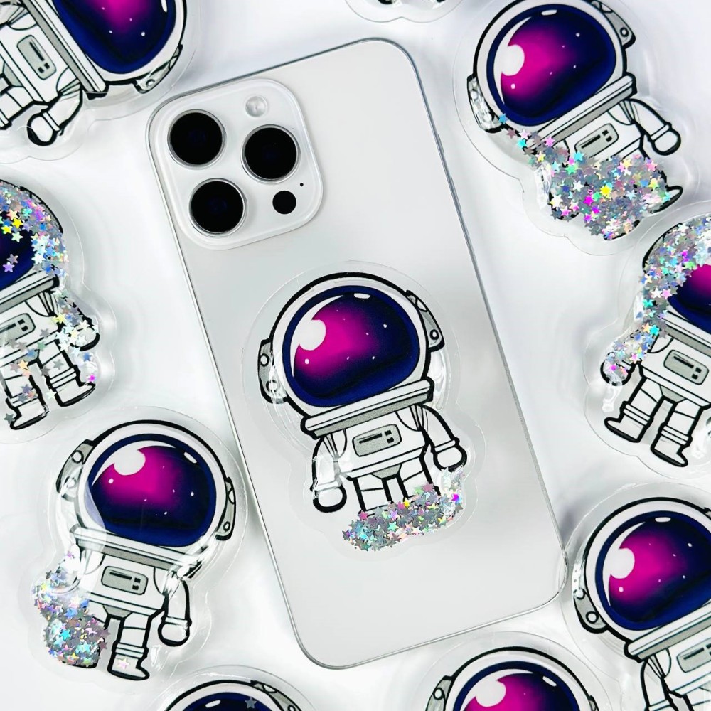 PopSocket 3D Космонавт (Рідкі блискітки)-3