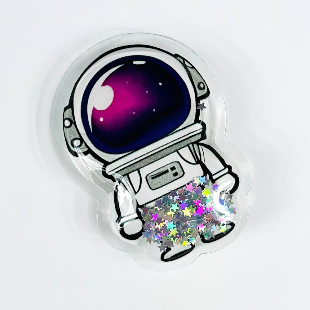 PopSocket 3D Космонавт (Рідкі блискітки)-0