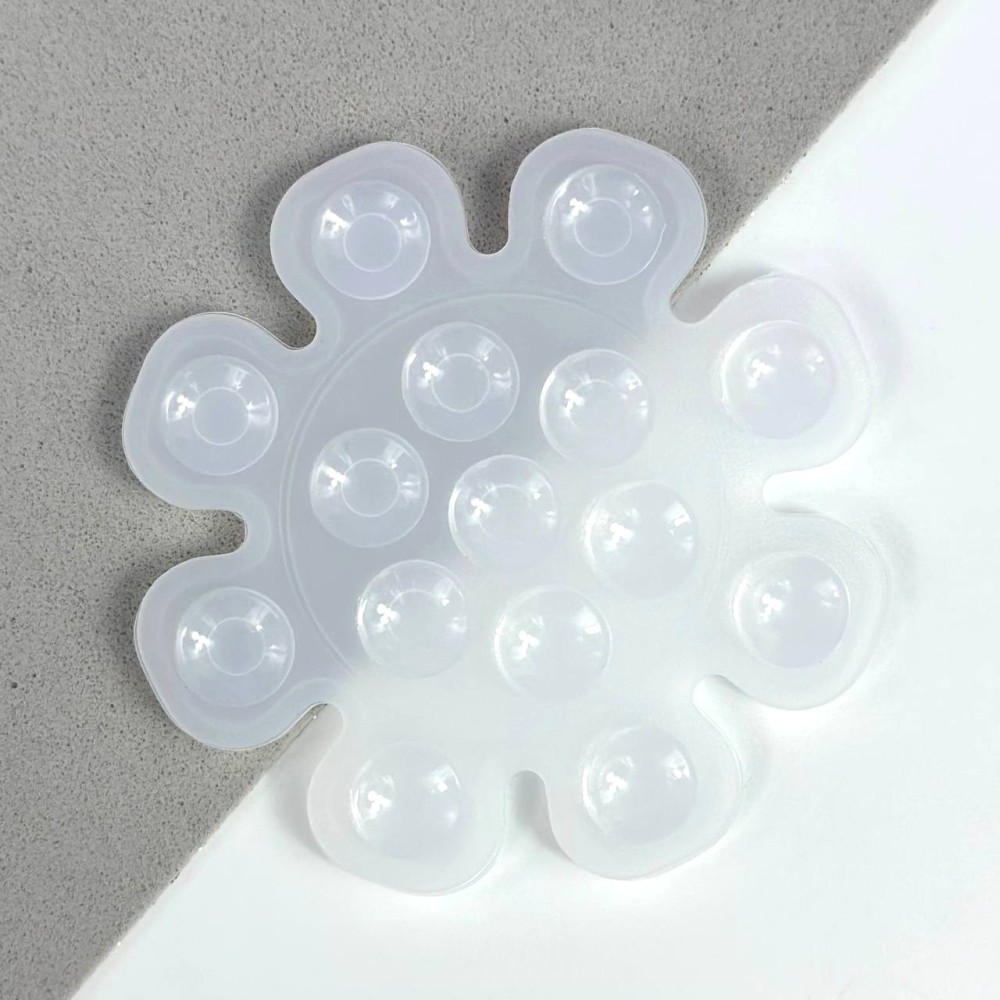 Тримач-присоска для мобільного телефону Double Side Silicone FLOWER (Прозора)-0