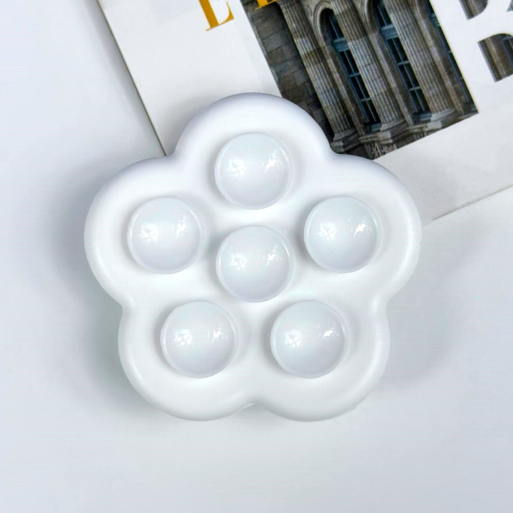 PopSocket Квітка із силіконовими присосками (Білий)-0