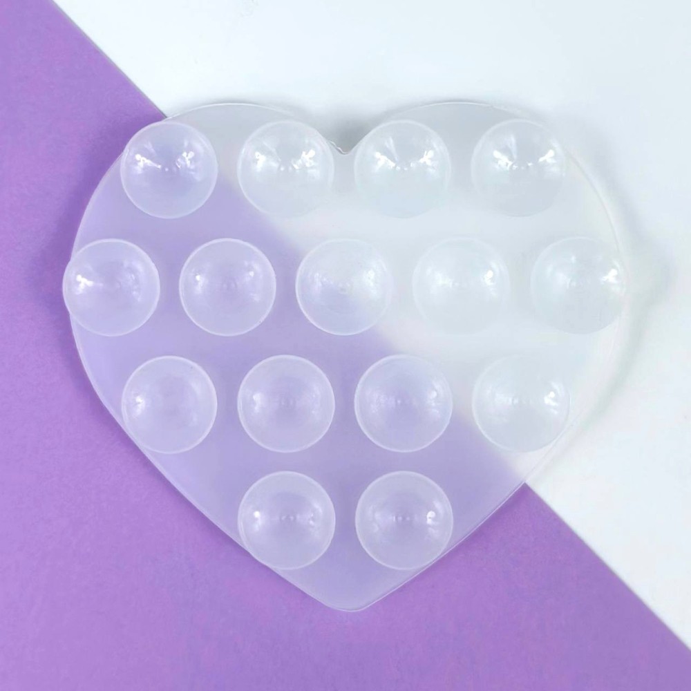 Тримач-присоска для мобільного телефону Double Side Silicone HEARTS (Прозора)-0