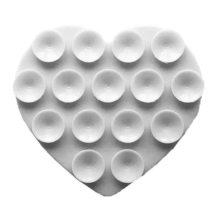 Тримач-присоска для мобільного телефону Double Side Silicone HEARTS (Білий)-0