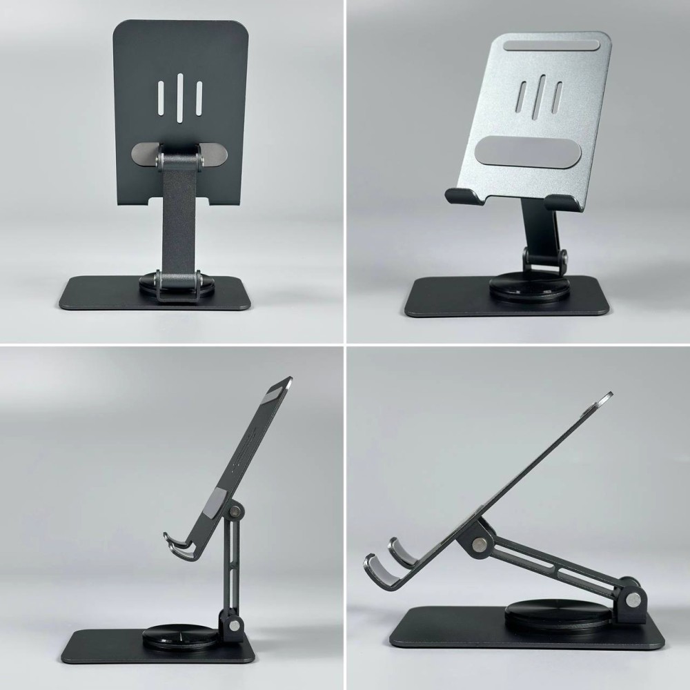 Настільна підставка для телефону K18 Metal (360° Rotation) (Темно-сірий)-4