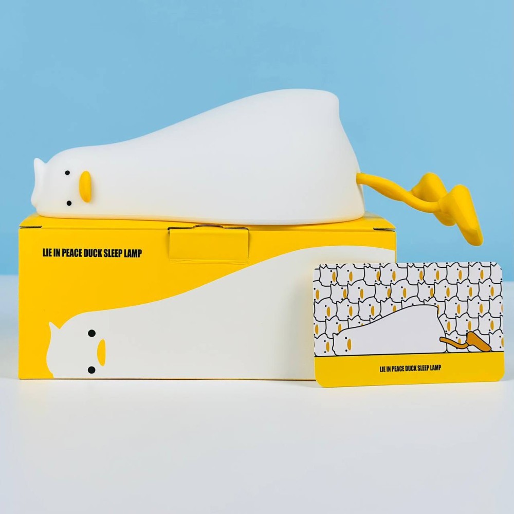 Силіконовий нічник Втомлена качечка K-1096 1200mAh  (Білий)-0