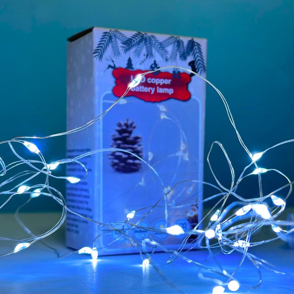 Світлодіодна гірлянда Xmas Крапля роси 30 Led 3m на мідному дроті Білий від батарейок+USB-1