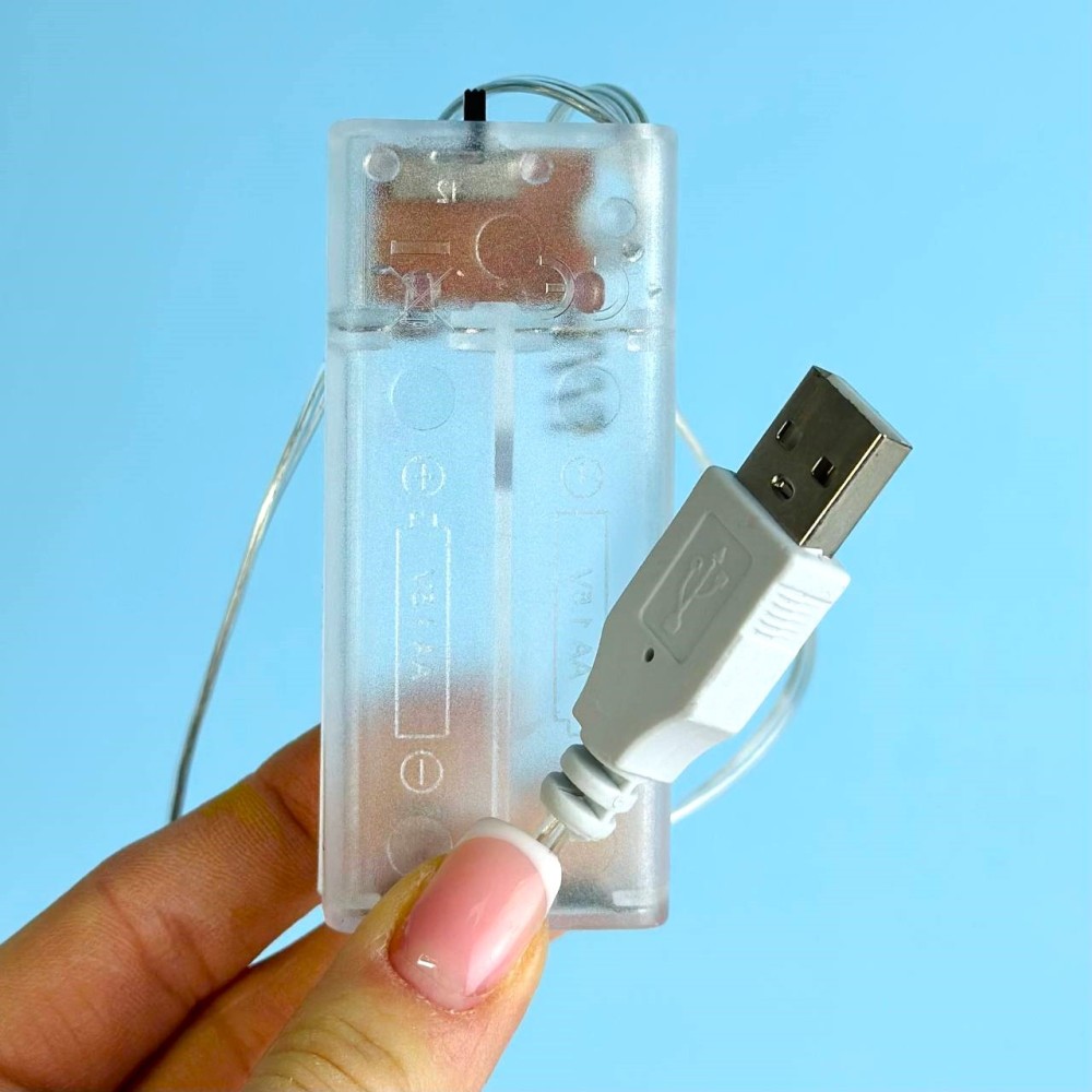 Світлодіодна гірлянда Xmas Крапля роси 30 Led 3m на мідному дроті Білий від батарейок+USB-2