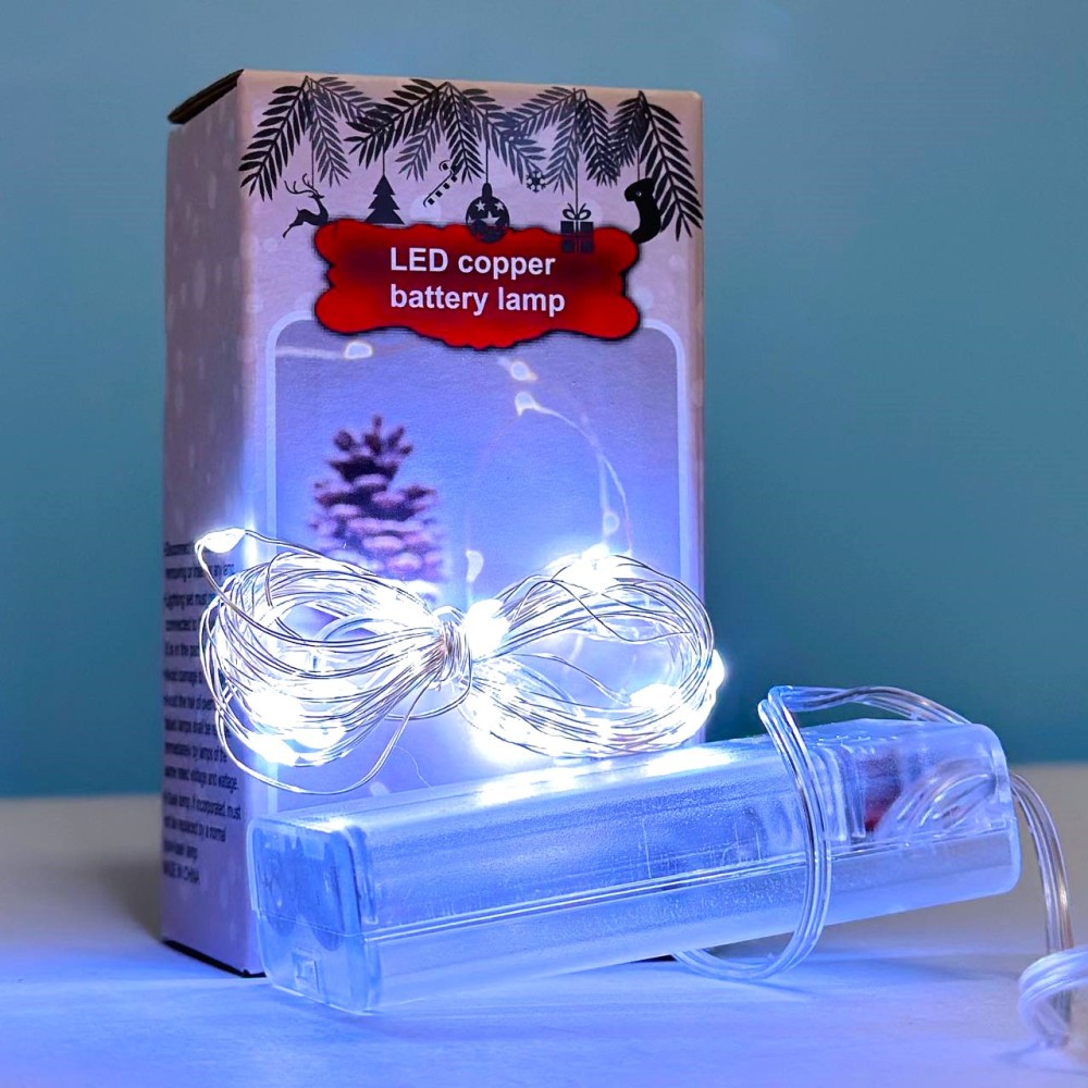 Світлодіодна гірлянда Xmas Крапля роси 30 Led 3m на мідному дроті Білий від батарейок+USB-0