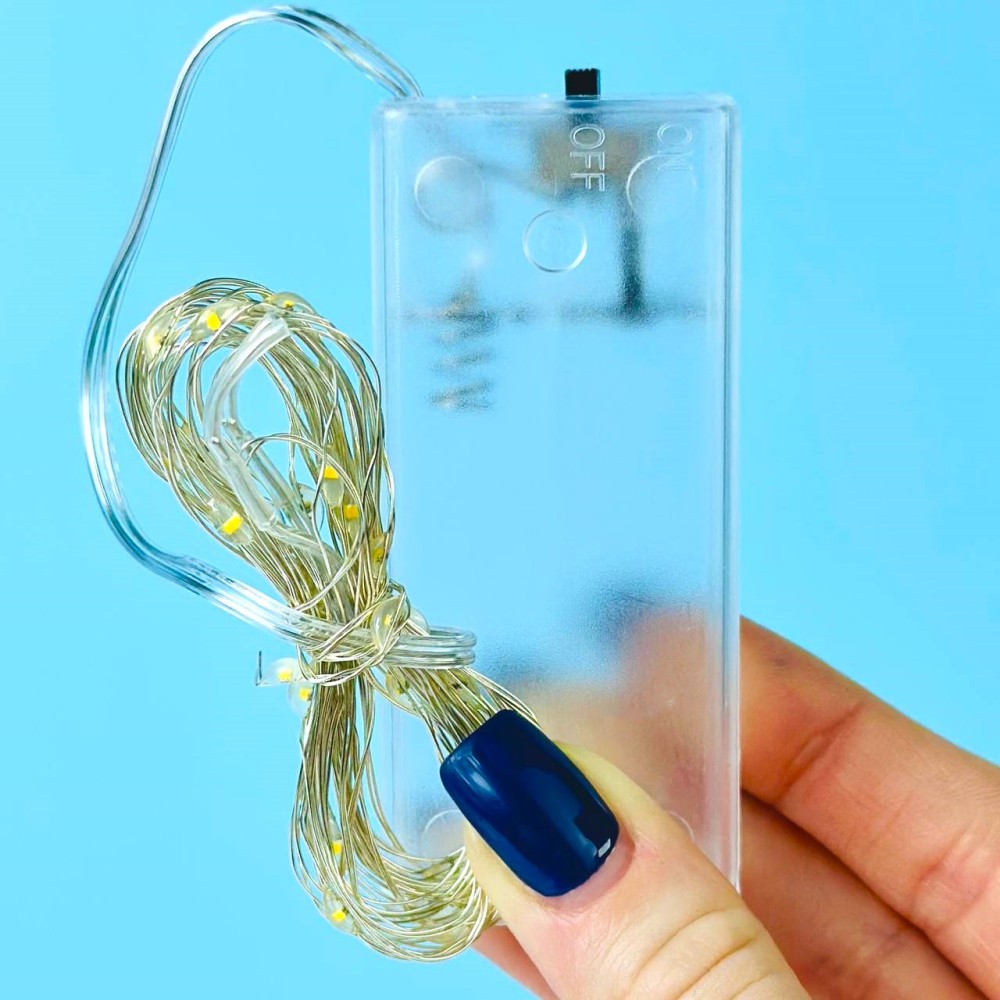 Світлодіодна гірлянда Xmas Крапля роси 2m на мідному дроті Теплий від батарейок-1