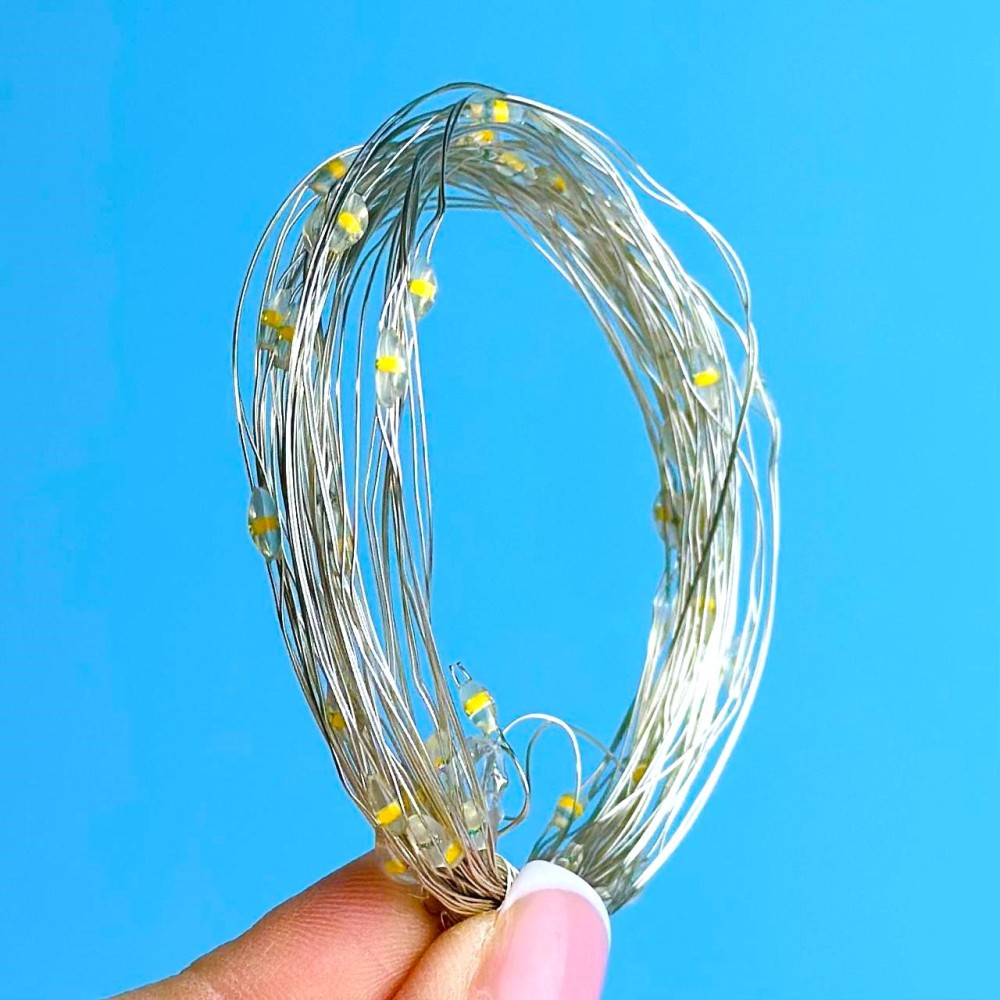 Світлодіодна гірлянда Xmas Крапля роси 2m на мідному дроті Теплий від батарейок-2