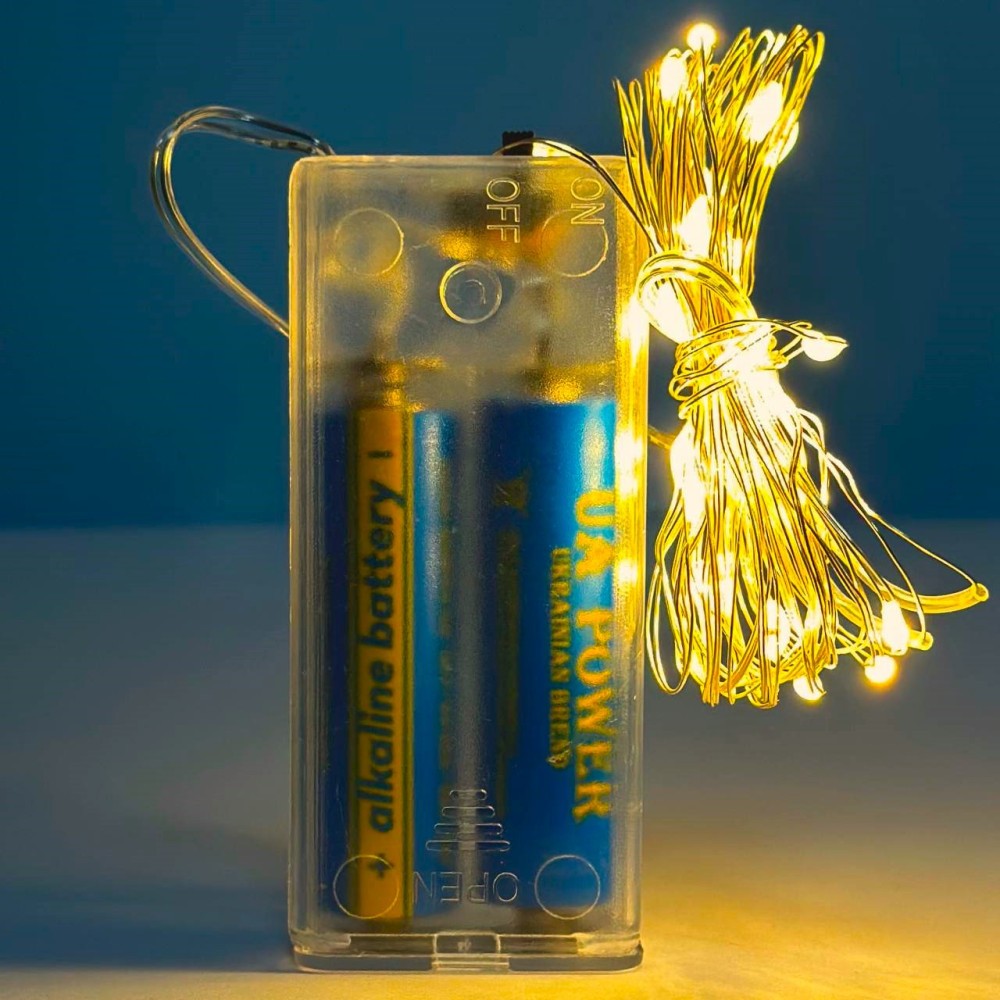 Світлодіодна гірлянда Xmas Крапля роси 2m на мідному дроті Теплий від батарейок-0