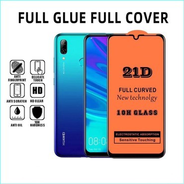 Захисне скло 21D для  Huawei Y7 (2019) чорне-0